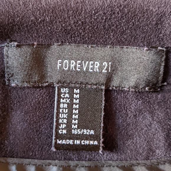 black vegan leather moto jacket Forever 21 M - Picture 3 of 4